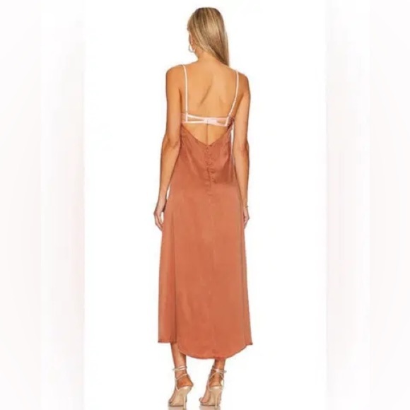FOR LOVE & LEMONS Viv Maxi Dress in Brown - Picture 3 of 7